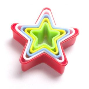 Multi Coloured Star Fondant Cookie Cutter Set